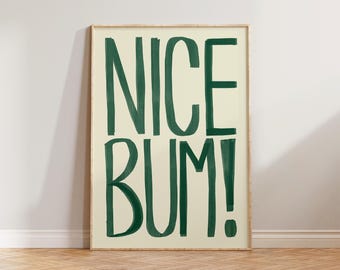 Arte de pared para baño, impresión de trasero bonito, impresión divertida para baño, impresiones para inodoro, decoración de pared para baño, impresión para baño, arte de pared para ducha con palabras en negrita