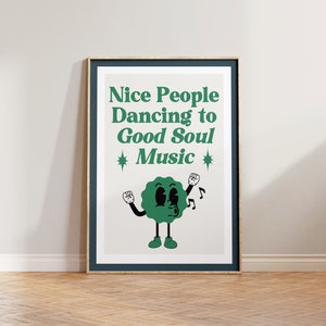 Arte murale retrò, stampa retrò, poster di cartoni animati, stampa di brave persone che ballano con buona musica, poster retrò, decorazione artistica murale retrò, poster d'arte musicale