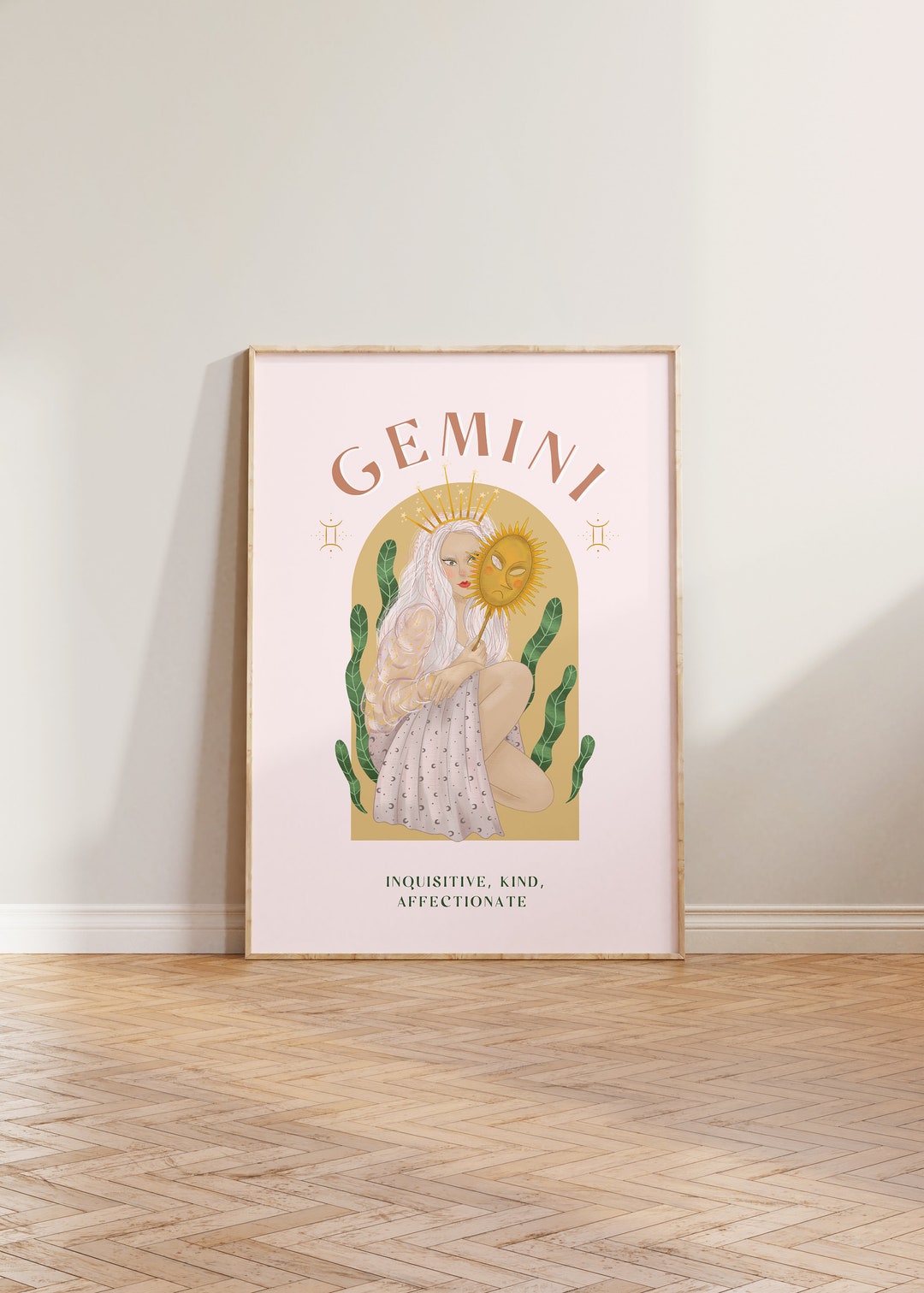 Gemini Print, Gemini Poster, Zodiac Print, Zodiac Gift, Astrology Print ...