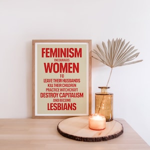 Feminist Print, Feminism Art Print, Female Empowerment Print, Retro Feminist Poster, Feminism Encourages, Feminist Poster Pink, Gift For Her 画像 9