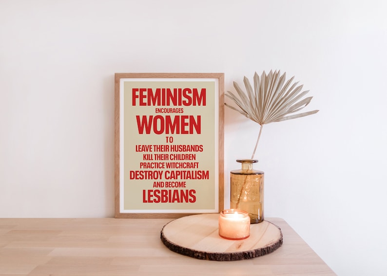 Feminist Print, Feminism Art Print, Female Empowerment Print, Retro Feminist Poster, Feminism Encourages, Feminist Poster Pink, Gift For Her 画像 9