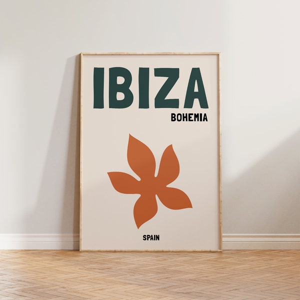 Ibiza Travel Print, Neutral Coloured Travel Print, Ibiza Poster, Ibiza Bohemia Poster, Spain Travel Print, Boho Travel Art, Ibiza Print Art