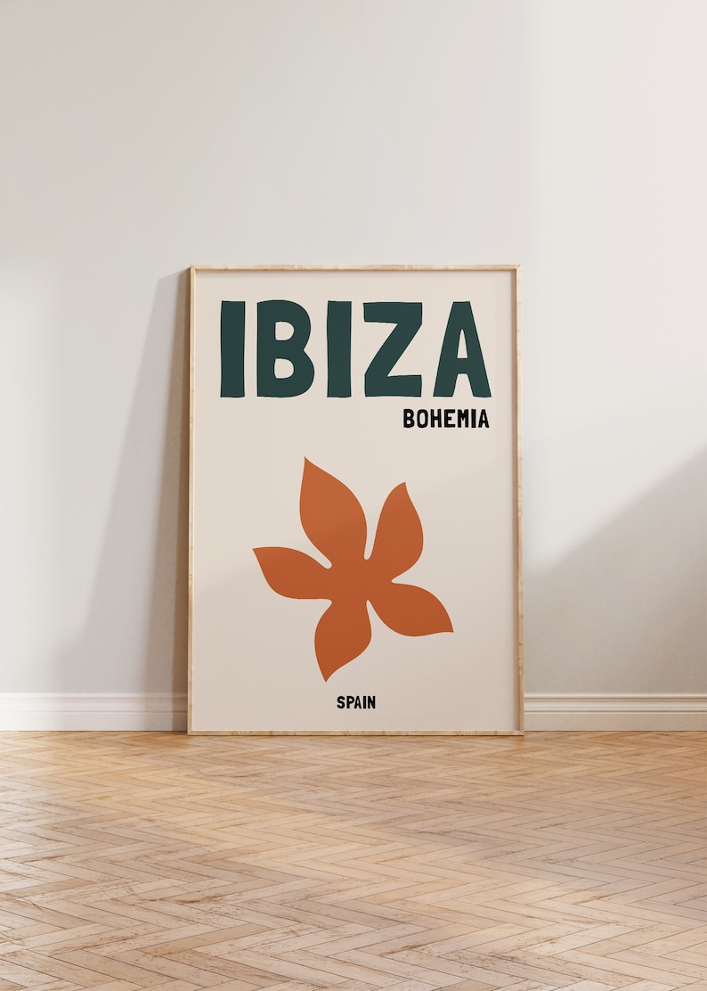 Ibiza Reisedruck, Neutralfarbener Reisedruck, Ibiza Poster, Ibiza Böhmen Poster, Spanien Reisedruck, Boho Travel Art, Ibiza Druckkunst Bild 1