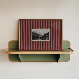 Retro randig väggkonst, vintage Kanada-tryck, randigt tryck, väggkonst i mitten av århundradet modern, väggkonst i vintagevykort, retro Banff-väggkonst Rosa