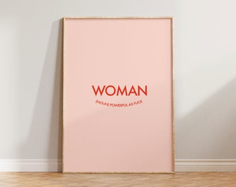 Woman Definition Print, Feminist Print, Female Empowerment Print, Funny Feminist Print, Women Powerful Art, Feminism Poster, Gift For Her