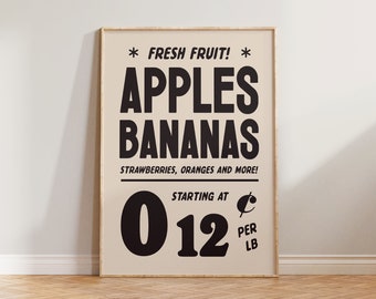Impresión de arte de pared de cocina, póster retro, impresión de comida de cocina vintage, impresión de anuncio de los años 50, impresiones de pared neutrales, comedor con anuncio vintage