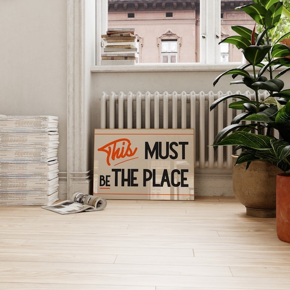 This Must Be The Place Retro Print, Mid Century Landscape Wall Art, Vintage Style Print, Retro Wall Art, Living Room Prints, Typography Art