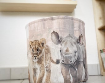LAUNDRY BASKET, savannah animal storage basket