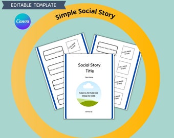 Social Story Template Editable In Canva /Learning and Behaviour support/  Occupational Therapist/ Therapy Assistant