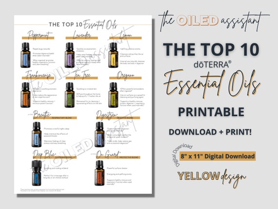 Top 10 Essential Oils Doterra Printable Doterra Wellness - Etsy Australia