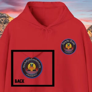 Apache Knife Foundation Hoodie (front/back) - Honoring First Nations, Inuit, Native American Indigenous Cultures