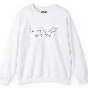 I&#39;m Not As White As I Look - Eagle - (front/back) Crewneck Sweatshirt - First Nations - Canadian Aboriginal - Emmajade Berry Collection