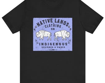 Unisex Bison Shirt Native Lands Co - Bella Canvas 3001 Graphic Tee