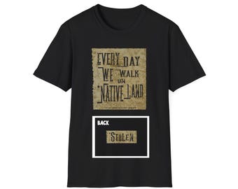 Camiseta unisex suave "Native Land Walk", de algodón, para uso indígena de las Primeras Naciones, ideal como regalo.