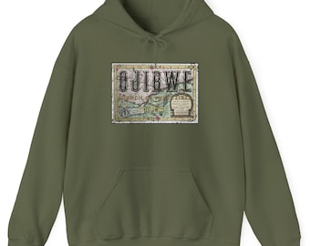 Ojibwe People Hoodie, Indigenous Graphic Pullover Sweatshirt, Native American Anishinaabe Apparel, Tribal Streetwear Heavyweight Fleece
