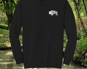 Unisex Bison Fleece Embroidered Sweatshirt - Honoring First Nations, Inuit, Native American Indigenous Cultures