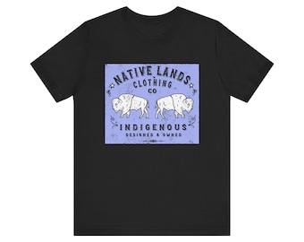 Unisex Bison Shirt Native Lands Co - Bella Canvas 3001 Graphic Tee