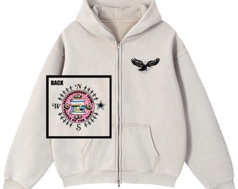 Passamaquoddy Fleece Zipper Hoodie, Indigenous Streetwear Zip Up Jacket, Native American Tribal Winter Coat, Front Back Print Fleece Top