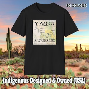 Yaqui Tribe Shirt Pueblos Map Baumwolle Indianer Indianer Indianer Aborigines