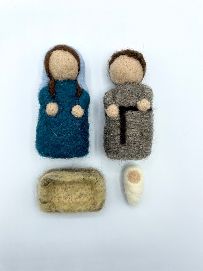 Handmade Needle Felted Nativity Set Felt Nativity Etsy UK