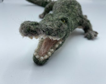 Needle Felted Crocodile | Crocodile Sculpture | Crocodile gift | Wool Crocodile