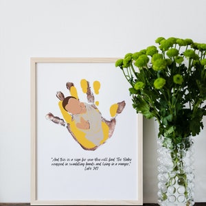 Baby Jesus nativity Scene Christian Christmas  Handprint Craft/ Instant Download/ DIY Christmas present/ Two included
