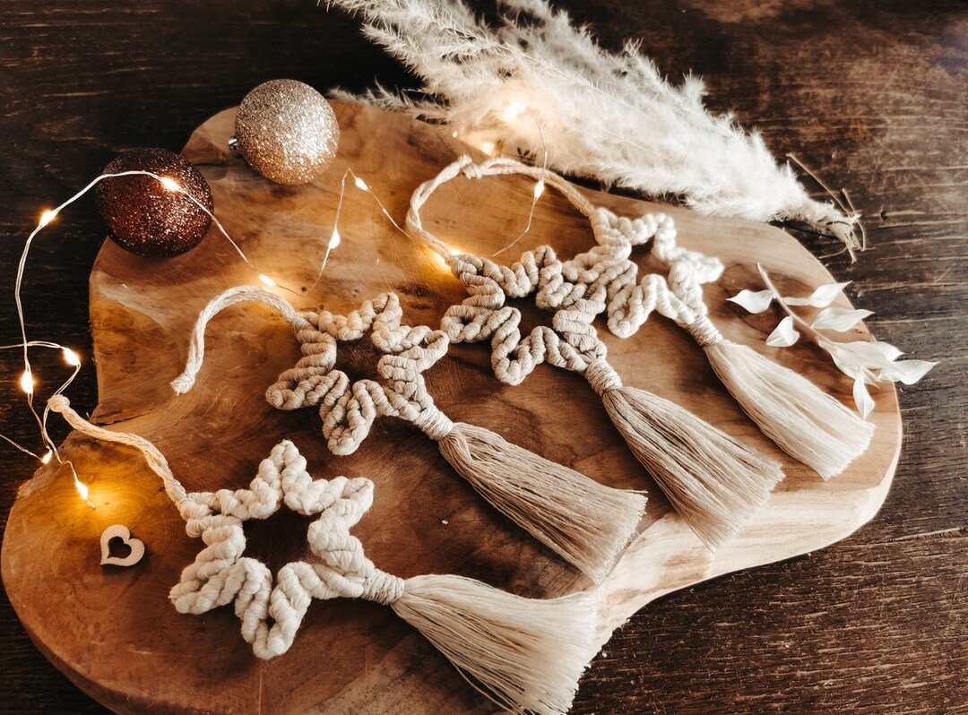 Makramee Weihnachtsstern mit Schweif - Etsy.de