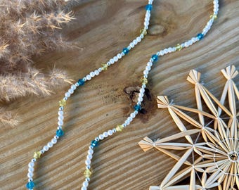 Handmade Glass Bead Necklace | Blue & Yellow Ukrainian Jewelry | Flag-Inspired Patriotic Gift | Support Ukraine