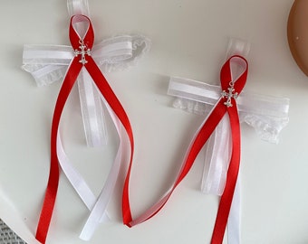 Traditional Wedding Armband - Traditional Assyrian Church Kleela - White & Red