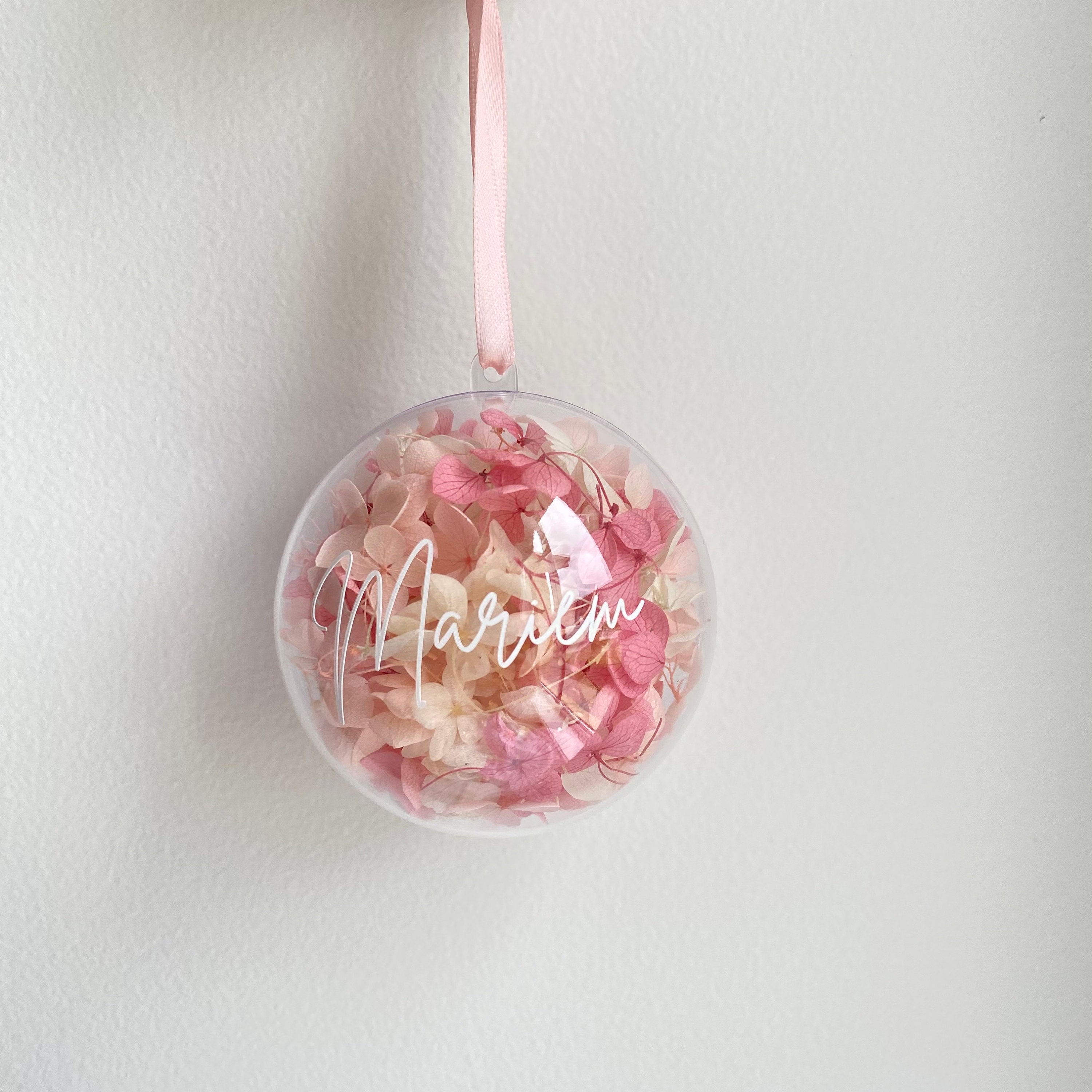 Personalised Dried Flower Christmas Ornament/bauble Etsy Australia