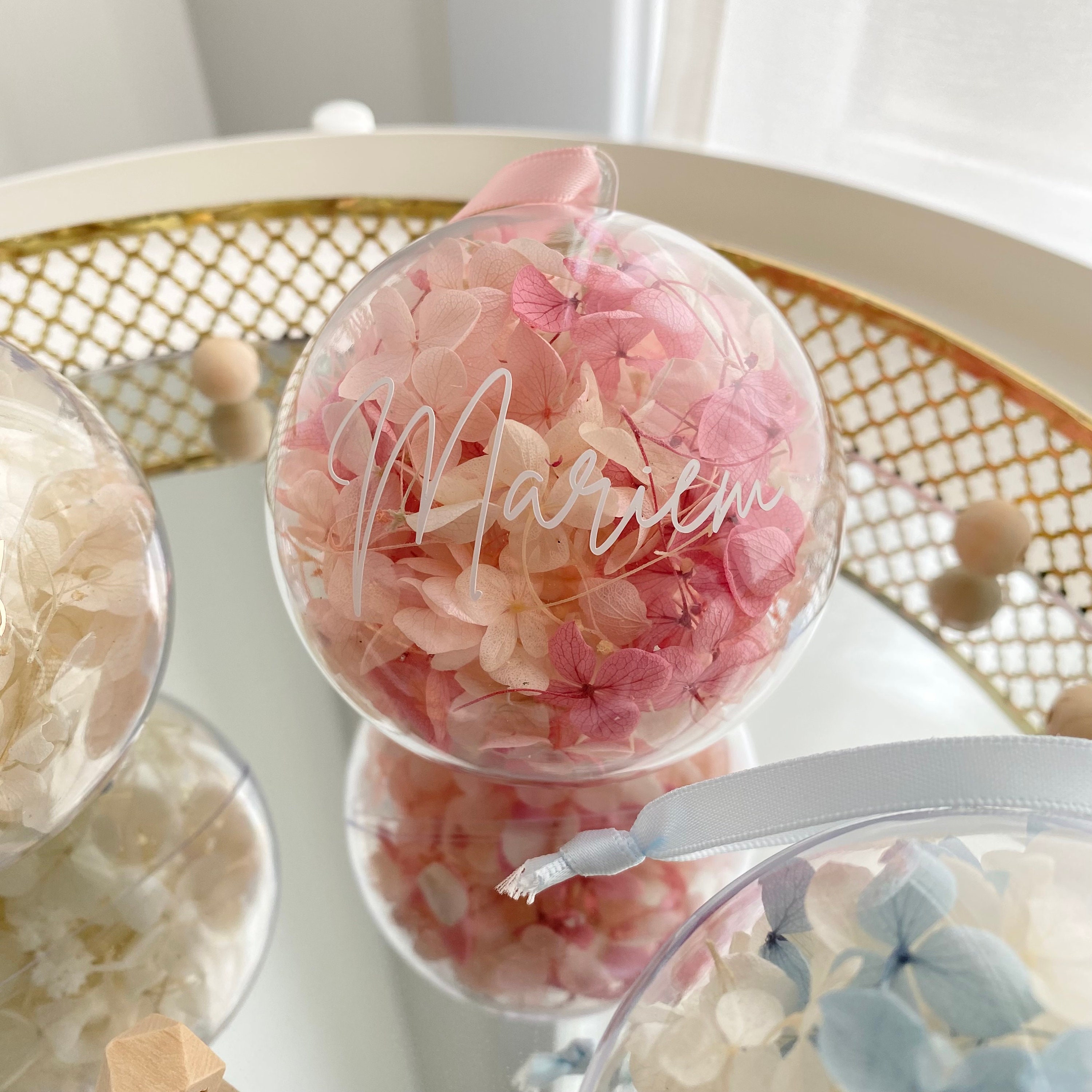 Personalised Dried Flower Christmas Ornament/bauble Etsy Australia