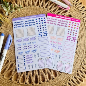 Bible Study Sticker Sheet | Bible Journaling Stickers | Devotional Sticker Sheet | Bible Study Tools | Clear Sticker Sheet