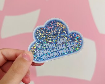 Cloud Glitter Sticker | Christian Worship Sticker | Holographic Glitter Sticker | Galaxy Sticker | Bible Sticker