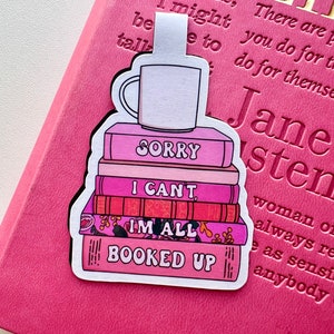 Magnetic Bookmark | All Booked Up Bookmark | Stationary Bookmark | Pink Bookmark | Girly Bookmark | Bookworm Accessories | Reading Accessory