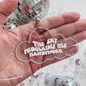 Cloud Worship Keychain | Christian Keychain | Sparkly Keychain | Bible Keychain | Christian Car Accessories