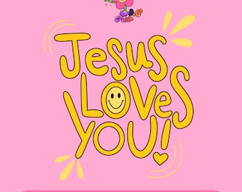 Jesus Loves You Clipart PNG, SVG | Christian Clipart | Smiley Jesus Clipart Png, Svg for Cricut | Cute Christian Png and Svg for Home Crafts