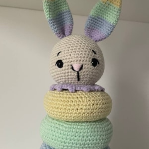 Crochet Stacking  Toy Bunny, Stacking Crochet Handmade toy, Organic Stacking Toy