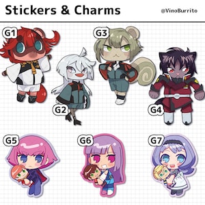 Gundam Characters Stickers and Charms