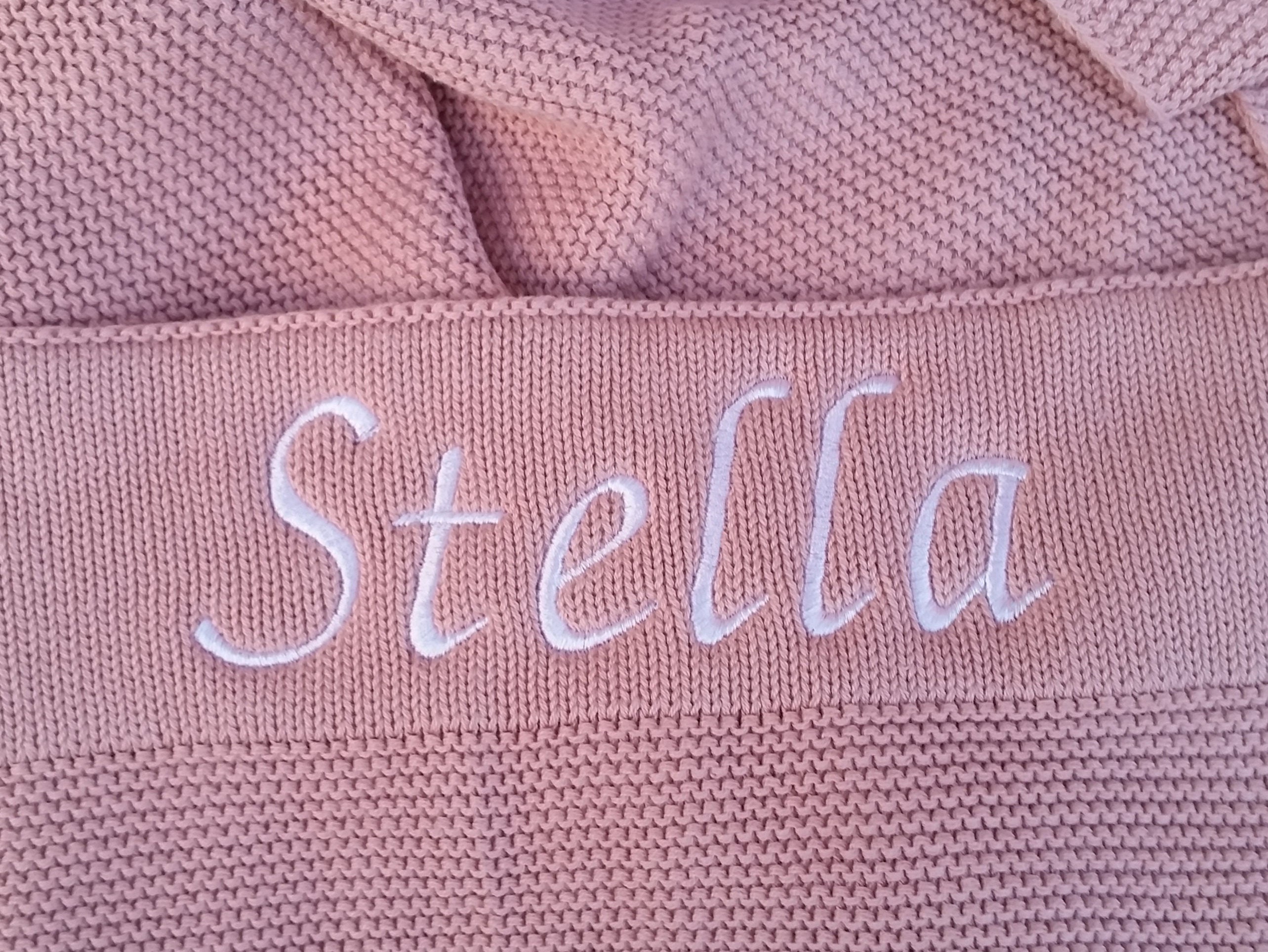 Personalised Knitted Baby Blanket Personalized Embroidered Etsy Australia
