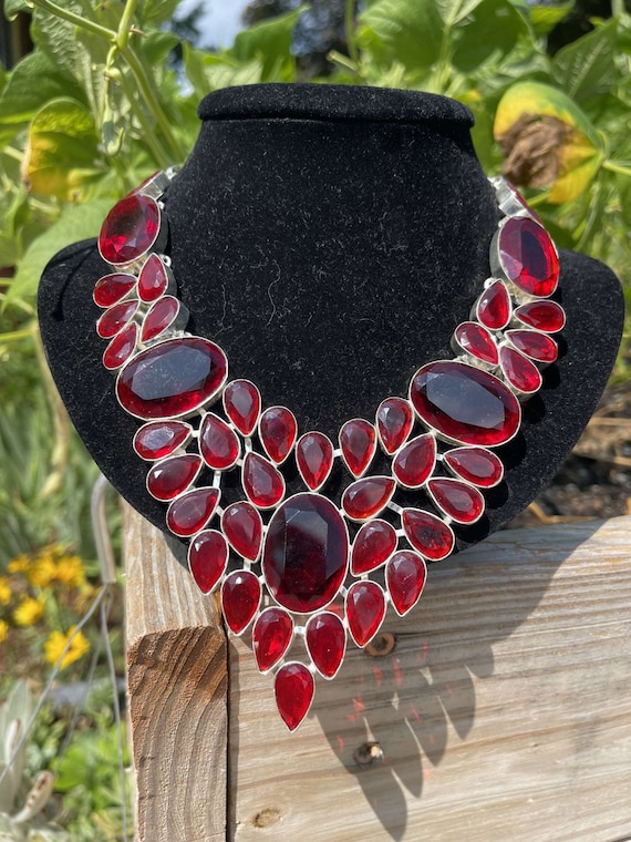 Garnet statement hotsell necklace