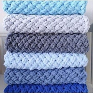 Large Chunky & Cozy Hand-Knitted throw Blankets