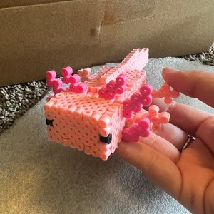 I made an axolotl in a bucket with pearler beads : r/Minecraftart