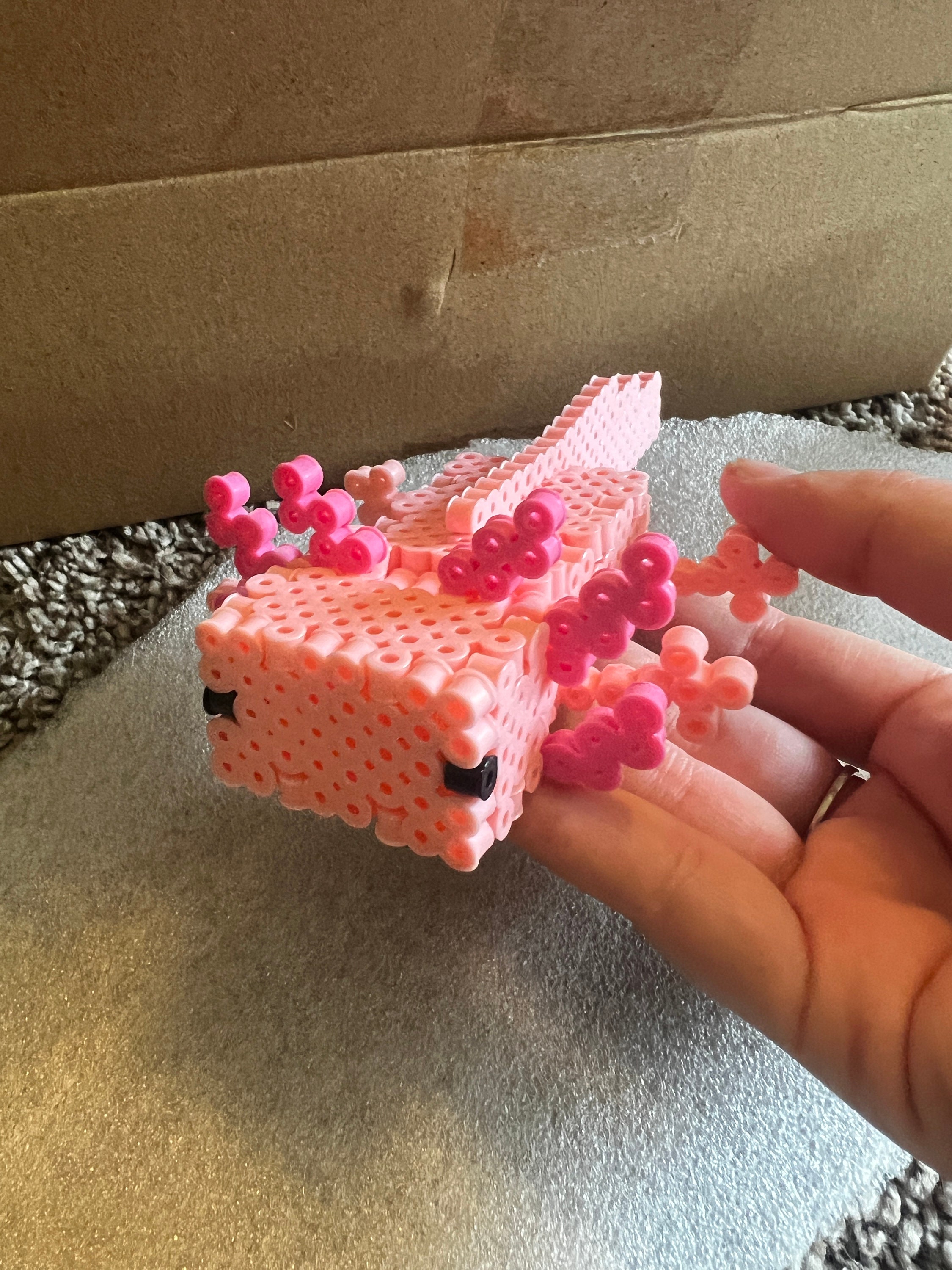 Mine Craft Axolotl in Bucket Cup Keychain Choose Color Pixel Art