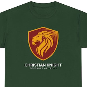Jesus is King-T-shirt: Christian Lion Knight-ontwerp