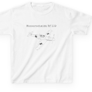 Bf 109 Fighter Airplane T-Shirt: World War II Warbird, 100% Cotton