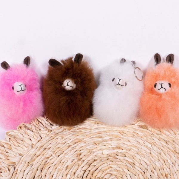 Llama Keychain Colorful, Backpack Charm| Handmade with Alpaca Fur