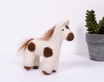 Needle Felted Horse Figurines, Handmade Felted Pony Ornament