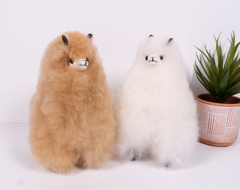 Handmade Llama Plush , Made with Alpaca Fur