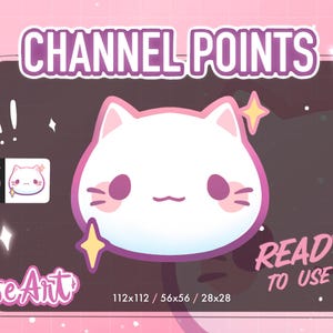 Points de chaîne White Cat pour Twitch - Streamers - Emote