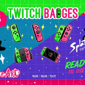 Twitch Sub/Bit Badges &quot;NS Splatoon Controllers Pack&quot; - Switch Controllers - Streamers